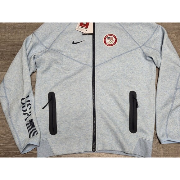 Nike Olympic 2024 Team USA Tech Fleece Windrunner Hoodie Men's L-Tall FN1208-441 - Picture 2 of 6